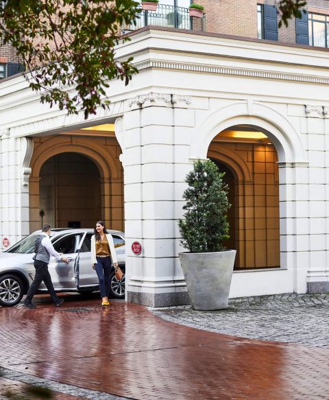 The luxury valet parking service at The Charleston Place Hotel