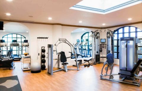 The fitness center at Charleston Place Hotel
