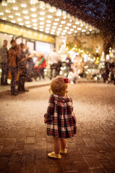 Little Girl Enjoying Snow at The Charleston Place